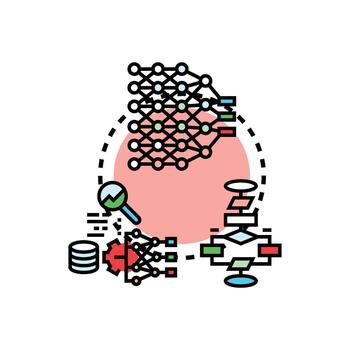 Machine minimal learning tutorial artificial intelligence development vector