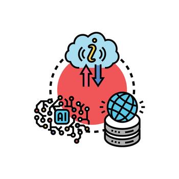 Cloud data mind computing artificial styles intelligence concept vector
