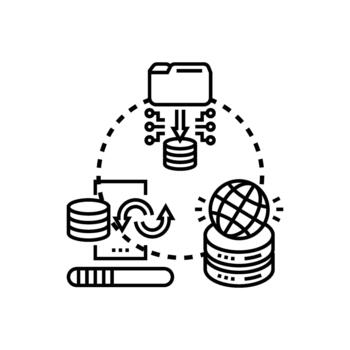base de datos sistema administración gerente datos formas información fluir vector