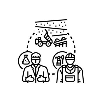 Engineering types process collaborating project development vector