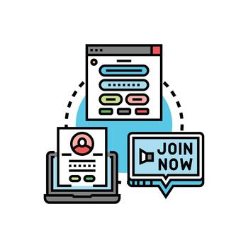 en línea formar creación proceso utilizando formas digital paquete múltiple interfaz vector
