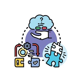 completar multiestilo problema resolviendo proceso hallazgo creativo soluciones vector