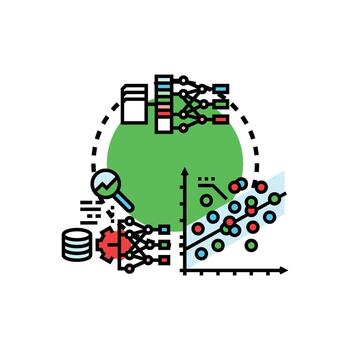modern Data analysis concept predicting machine learning algorithm vector