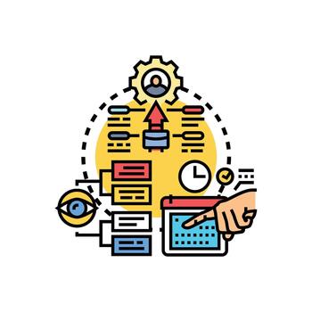 coordinado tarea planificación proceso flujo de trabajo gerente concepto. vector
