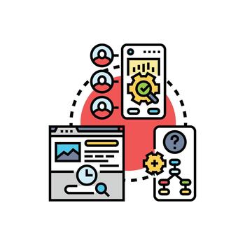 navegador establecido usuario. experiencia diseño proceso desarrollo vector