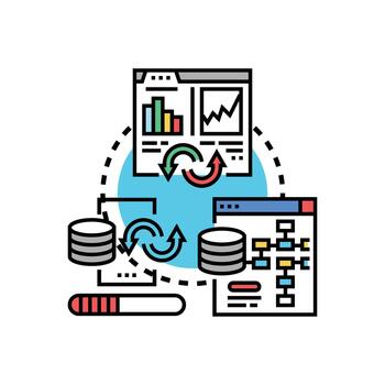 digital datos conversión variantes optimizando información administración proceso vector