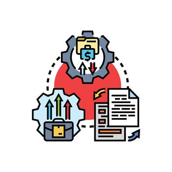 Implementing revisions process strategy forms progress concept vector