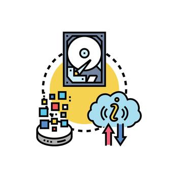 Nonparametric data storage big data computing concept pack vector