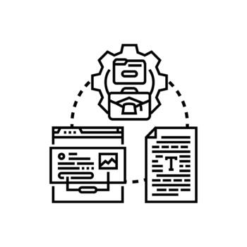 documento base de datos motor Procesando gerente digital información estilos vector