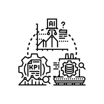 analítica formas negocio inteligencia datos Procesando concepto vector
