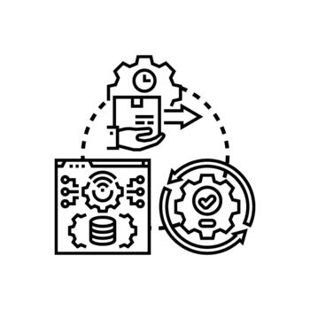 serie devops automatización flujo de trabajo proceso desarrollo entrega vector