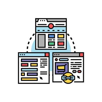 Developing website application creating web variations page interface vector