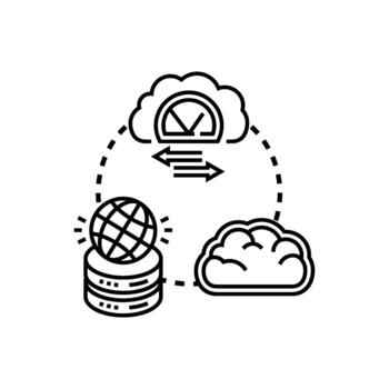 Cloud computing infrastructure set optimizing data transfer operations vector