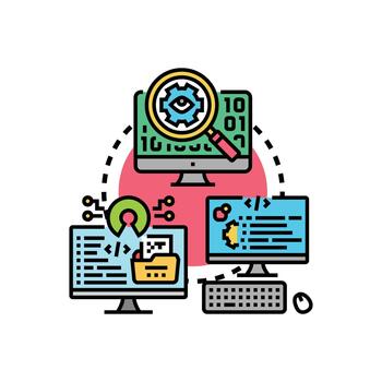 Open source software development clean collaborative management framework vector