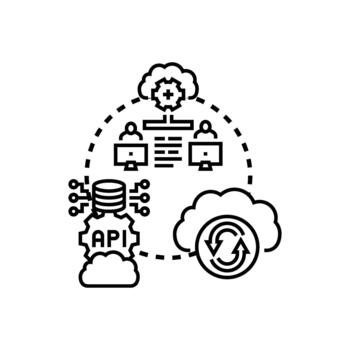 Cloud based collaboration connecting remote users pack sharing data vector