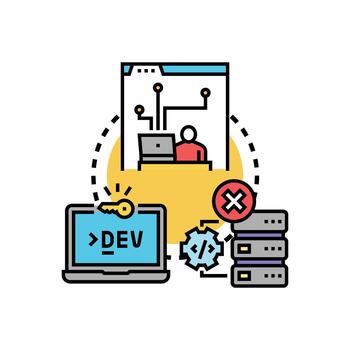 software depuración mejoramiento desarrollo fijación estilizado errores vector