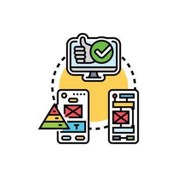 dinámica usuario interfaz diseño adaptabilidad concepto vector