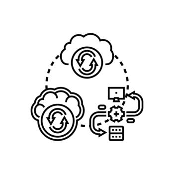 Data synchronization concept variations multipack with cloud computing network vector