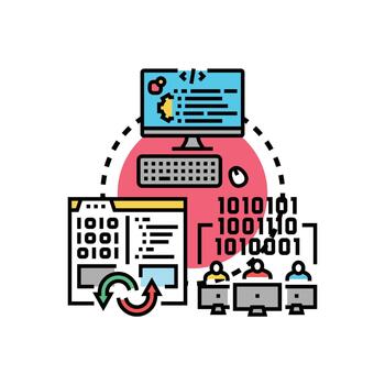 serie programación idioma, software desarrollo, codificación proceso, compilando mínimo código vector