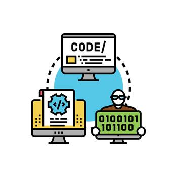 Creating developing digital program styleset code concepts vector