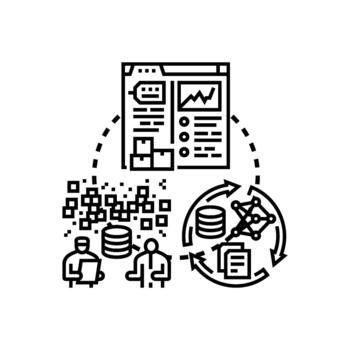 Presenting series data visualization analysis process vector