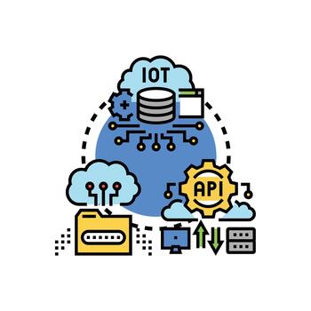 Open source technology resources concepts concept connecting cloud computing vector