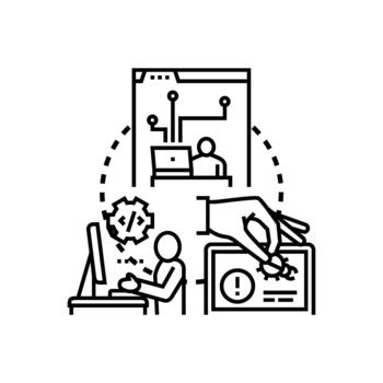 programador fijación y optimizando código defectos concepto. vector