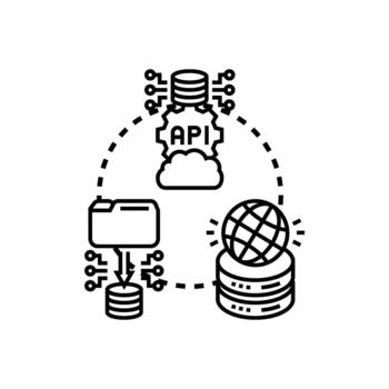 nube datos. sincronización proceso transferir digital información vector