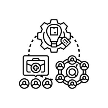 Creative workflow process optimizing. project development vector