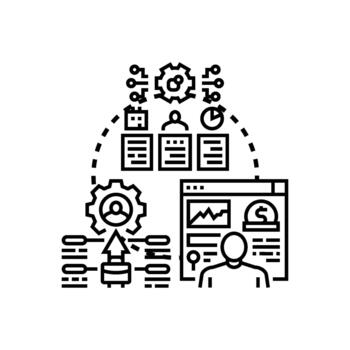 software prueba planificación desarrollo proceso. concepto vector