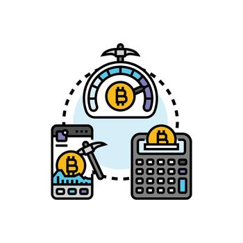 no autorizado criptomoneda minería operación concepto variaciones informática proceso vector