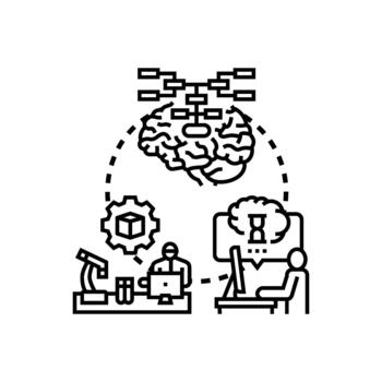 modern Idea set visualization process developing creative solutions vector