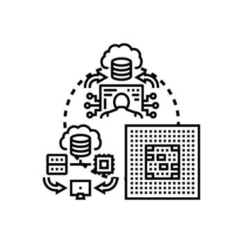 diseños en dispositivo borde informática concepto Procesando datos en la zona vector
