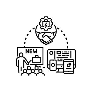 Collaborative open styles source software package development concept vector