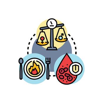 concepts Gradual decrease body mass concept illustration vector