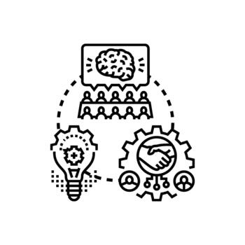 Innovation technology exhibit creative problem solving designs solution vector