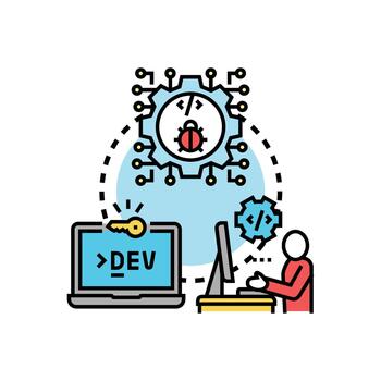 depuración software código programación refinamiento proceso diseños vector