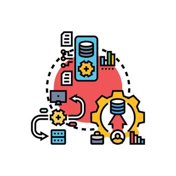 integrado datos almacén concepto Procesando paquete grande datos vector