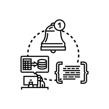 mecanografía multiestilo paquete texto Procesando datos notificación concepto vector