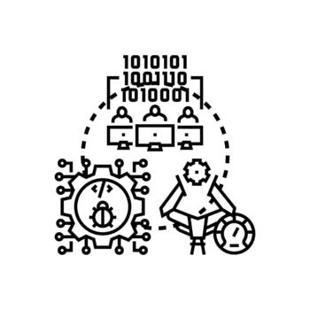 Software debugging optimization process variety range icon vector