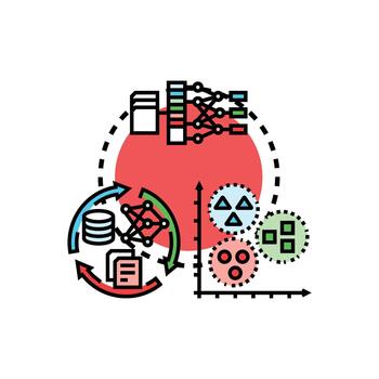 multipack Machine learning tutorial series concept with artificial intelligence process vector