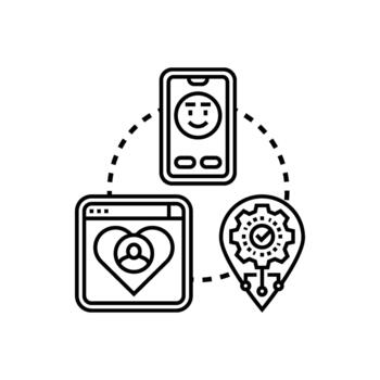 Streamlined user navigation concept technology interface forms vector
