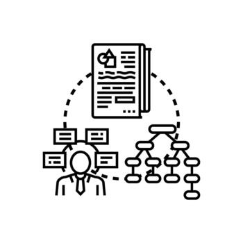 Person annotating document types creating data structure vector