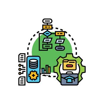 Ai teaching workflow developing automated machine multipack learning process vector
