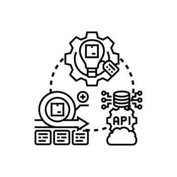 Versatile creative solution development process icon stylized vector