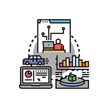 Software. testing process ensuring quality and performance vector