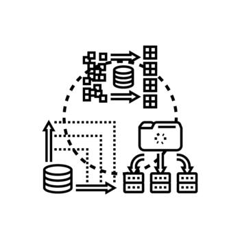 Network. data managing information flow computing process vector
