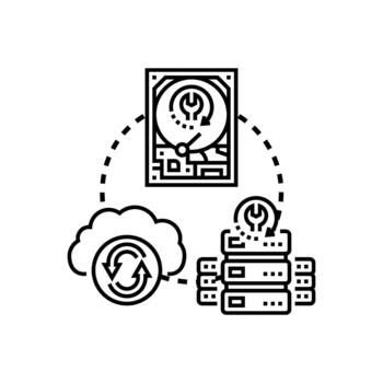 de confianza datos Procesando y nube informática sistema vector