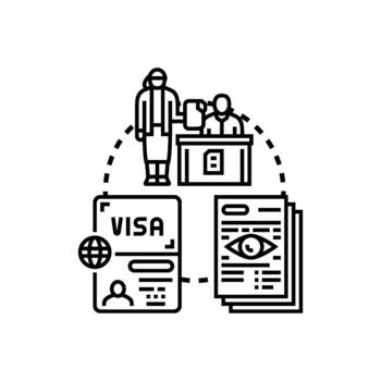 Official document application process requiring approval vector