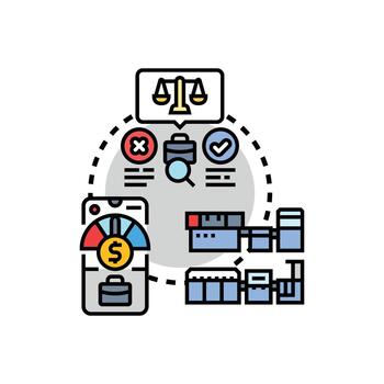 Rules based automation. for objective decision making process vector
